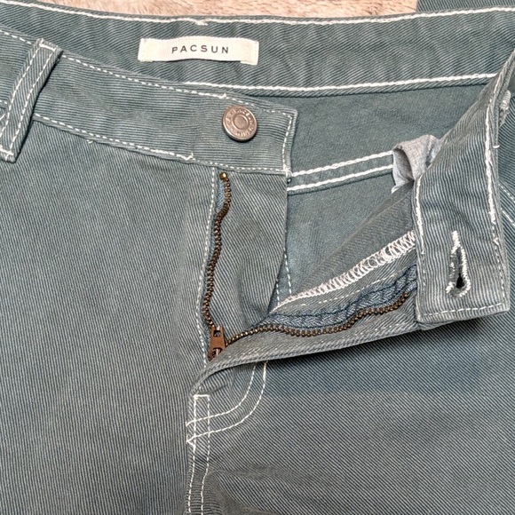 PACSUN Low Rise Green Carpenter Pants, Size 24 - Picture 8 of 11